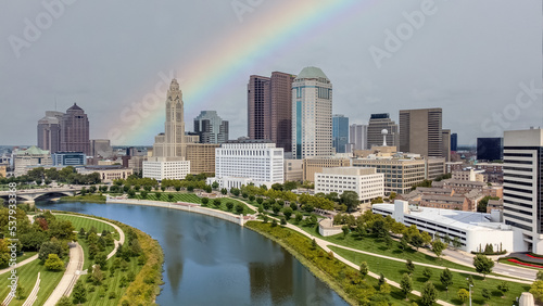 Columbus, Ohio, downtown after the rain
