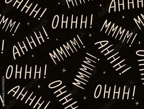 Sex moaning onomatopeia illustration