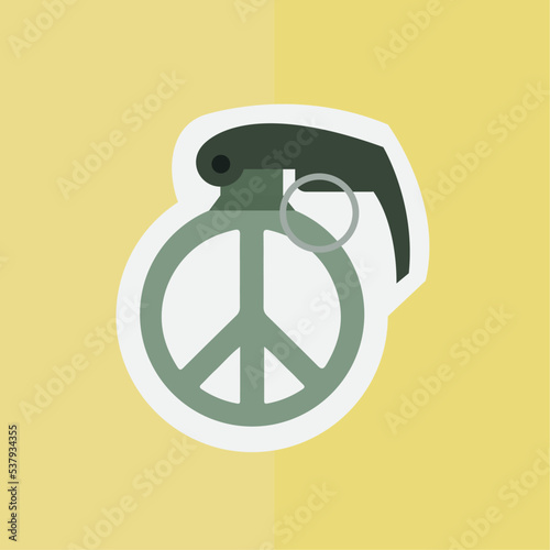 Isolated grenade icon with peace symbol Vector