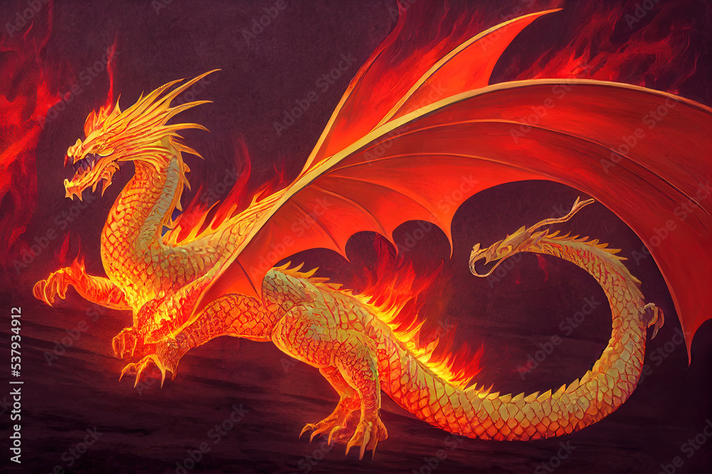 Fototapeta premium Fire dragon