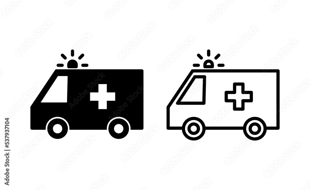 Ambulance icon vector for web and mobile app. ambulance truck sign and symbol. ambulance car Ambulance icon vector for web and mobile app. ambulance truck sign and symbol. ambulance car
