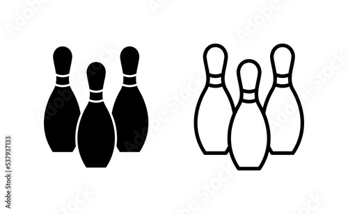 Bowling icon vector for web and mobile app. bowling ball and pin sign and symbol.