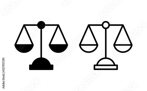 Scales icon vector for web and mobile app. Law scale icon. Justice sign and symbol