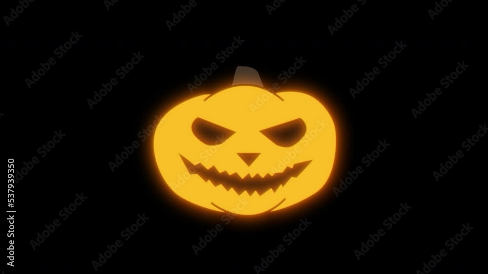 Jack o'lantern Helloween Scary face on a black background, creative animation. Jack o'lantern Helloween Scary face on a black background, creative animation.