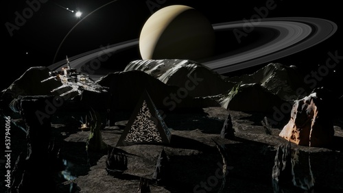 3D illustration of an alien planet.