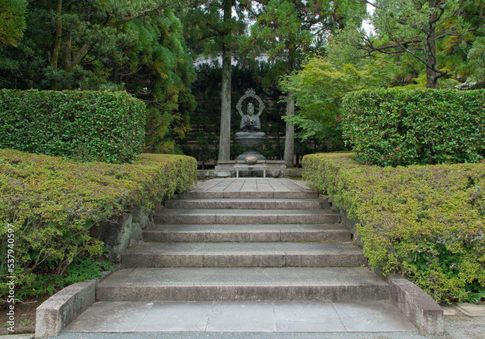 Buddha statue in a garden 