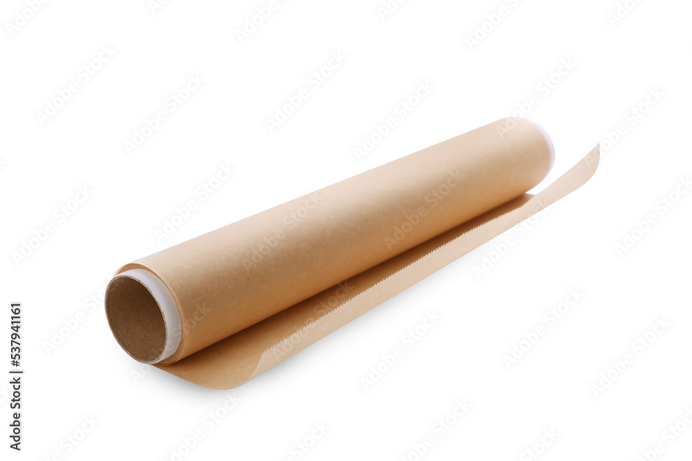 Roll of baking paper isolated on white Roll of baking paper isolated on white
