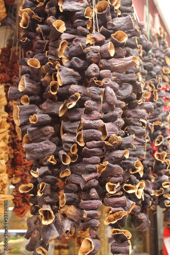 Dried eggplant for cook in a store