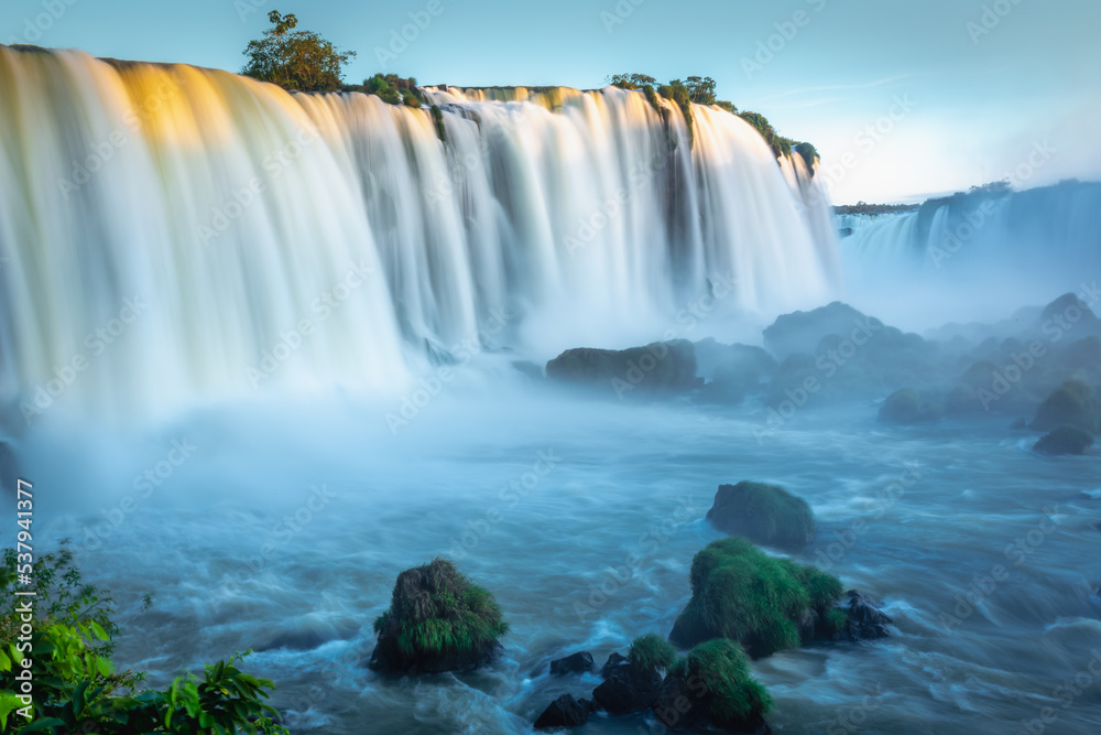 Iguazu Falls dramatic landscape, view from Brazil side, South America
