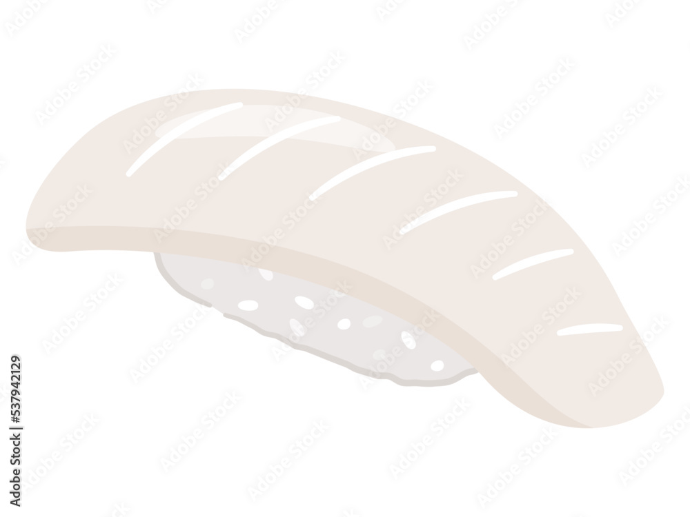 イカの握り寿司のイラスト イカの握り寿司のイラスト