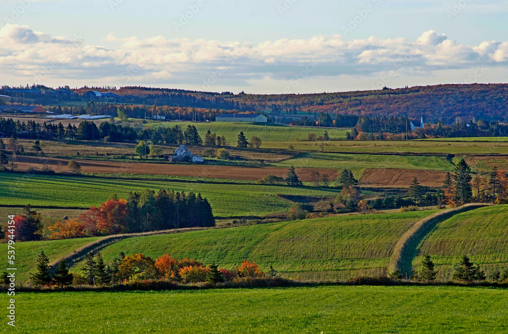 Early morning vista in autumn, South Granville, Prince Edward Island, Canada
