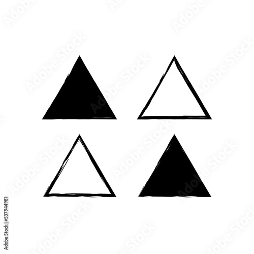 Brush triangles. Ink paint brush stain. Vector illustration. stock image. 