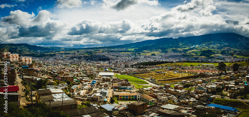 Pasto colombia city town panoramic aerial view of village in the andes valley 