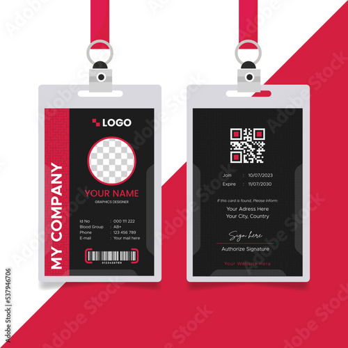 Modern and minimalist id card template | Creative id card design for your company employee