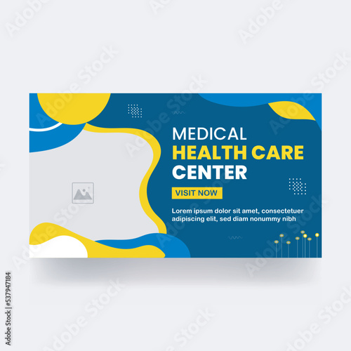 medical youtube video thumbnail cover and web banner template