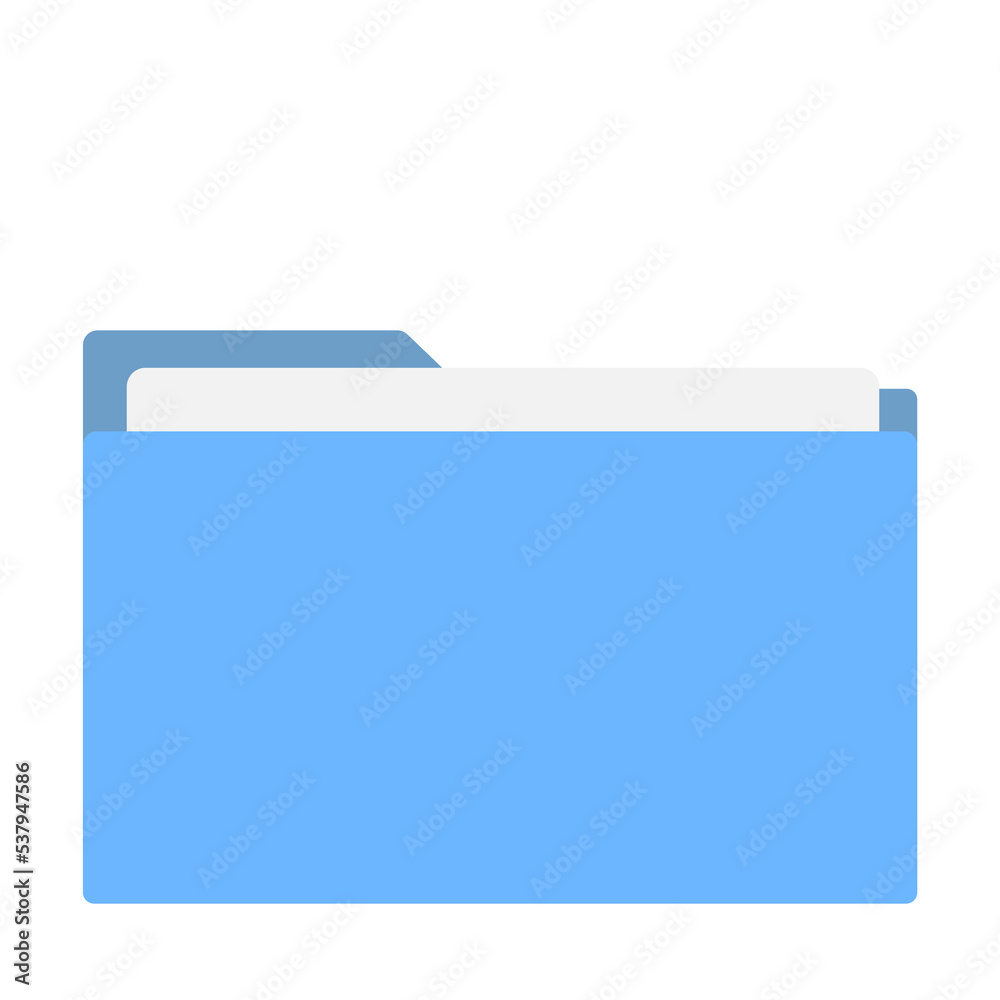 a blue folder icon on a white background. flat style vector a blue folder icon on a white background. flat style vector