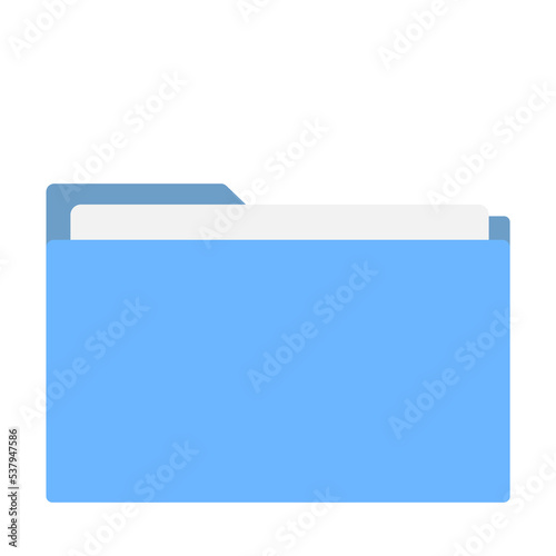 a blue folder icon on a white background. flat style vector