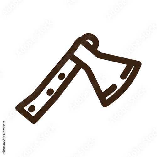 axe camping equipment hiking tool tourism tourist icon