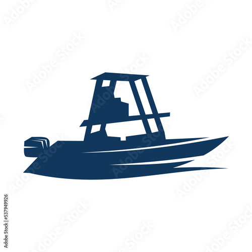Marine console fishing boats logo Icon Illustration Brand Identity