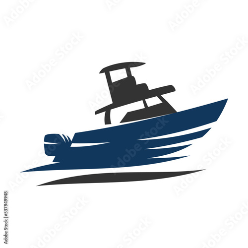 Marine console fishing boats logo Icon Illustration Brand Identity