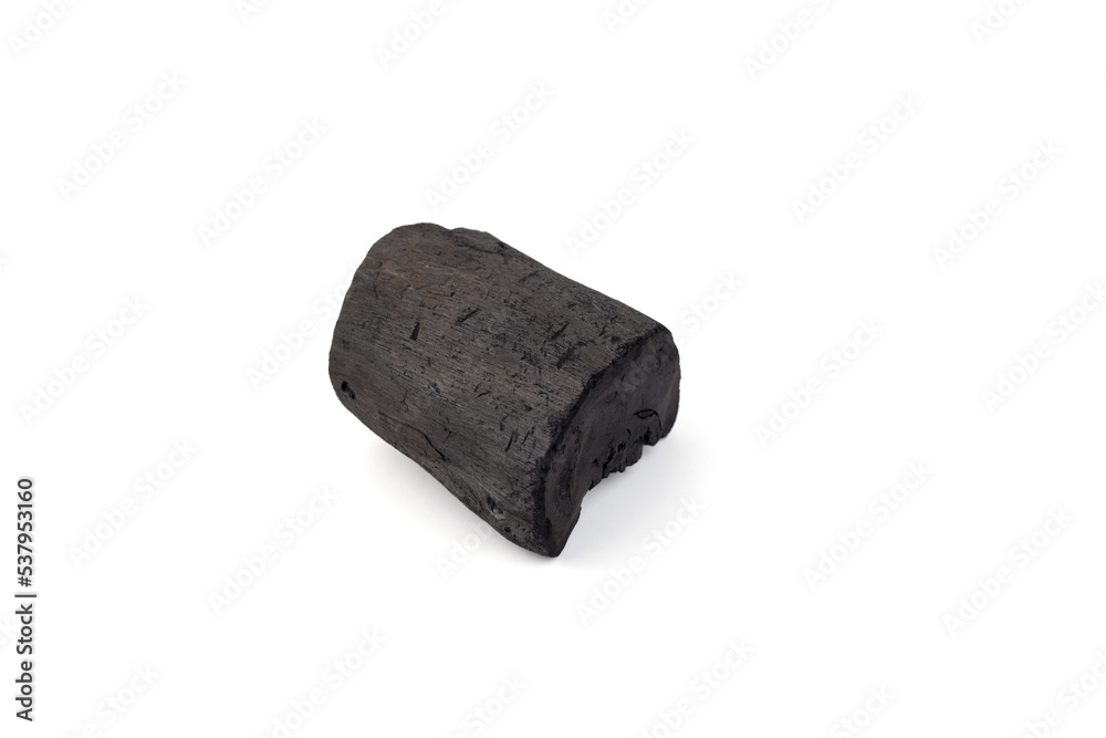 Natural wood charcoal isolated on white background. Pile of coal isolated on white background. Natural wood charcoal isolated on white background. Pile of coal isolated on white background.