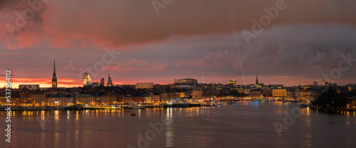 Stockholm, Sweden. Skyline At Sunset photo