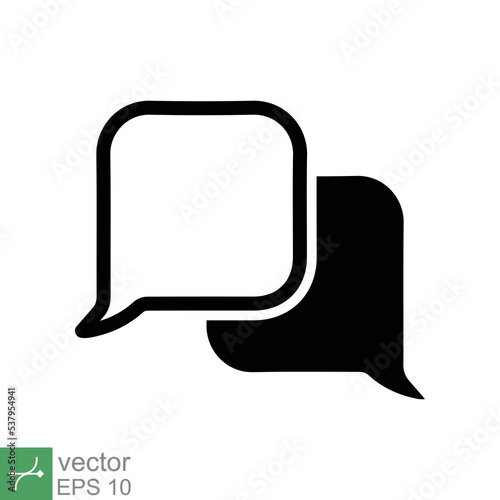 Bubble speech icon. Simple flat style. Talk, dialogue, chat, balloon, support, quote, conversation, communication concept. Vector illustration isolated on white background. EPS 10.