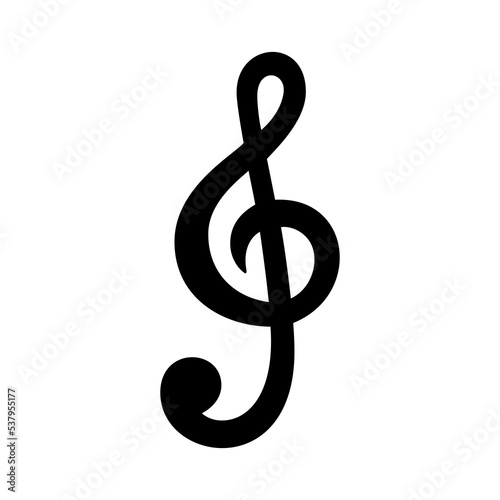Treble clef or key note icon symbol signs for apps and websites with transparent background PNG
