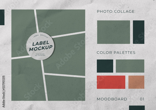 Photo Collage Mockup. Moodboard Layout. Photo Collage Layout. Mosaic Picture Frame