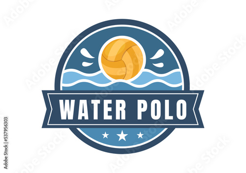 Water Polo Sport Player Playing to Throw the Ball on the Opponent's Goal in the Swimming Pool in Flat Cartoon Hand Drawn Templates Illustration