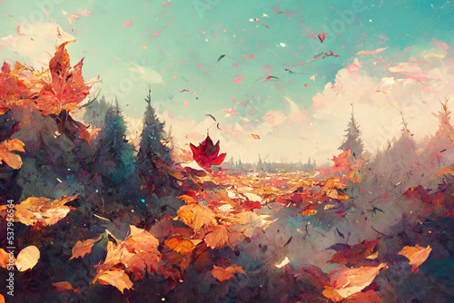 autumn leaves in the forest