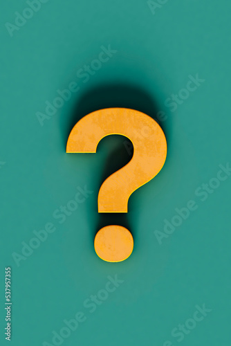 top-down view of a yellow question mark