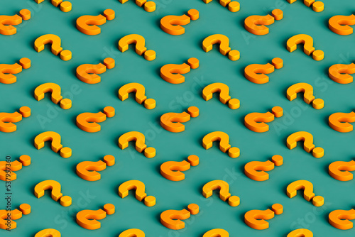 isometric pattern of yellow question marks