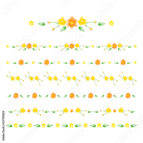 수채화 꽃 리스 테두리 라인 일러스트 이미지