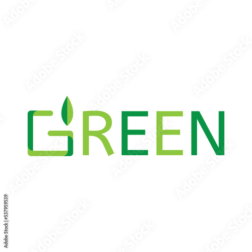 GREEN letter logo design vector