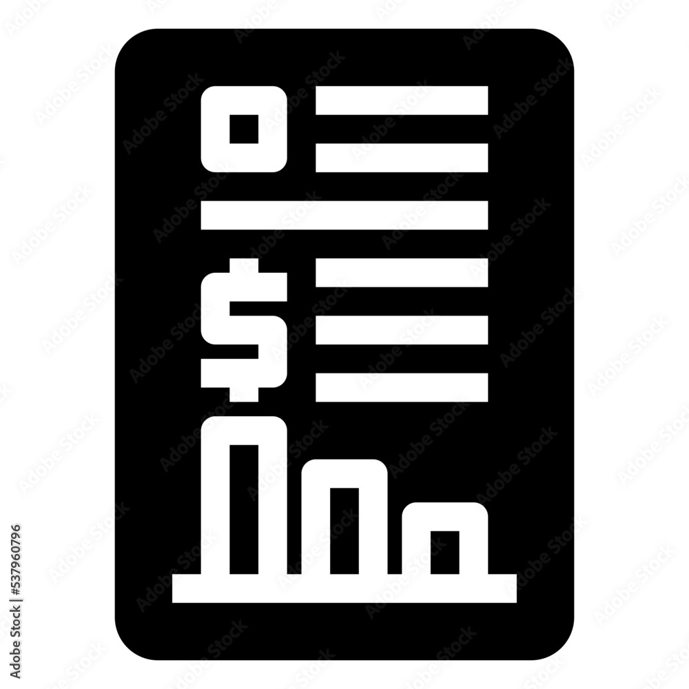 Icon Business Graph With Style Glyph Icon Business Graph With Style Glyph