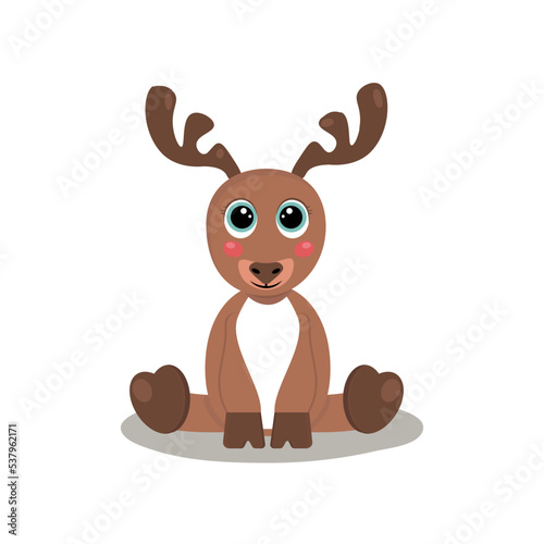 Brown deer with sweet face. 