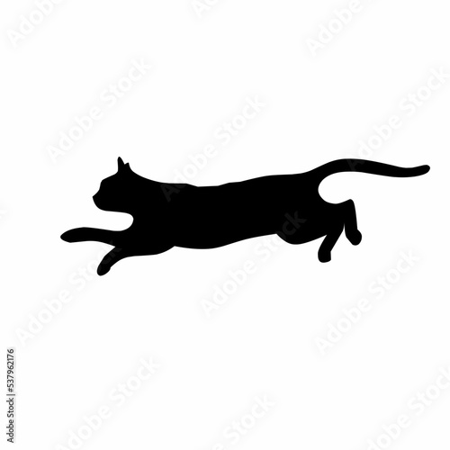 Vector silhouette of a cat. White isolation cat icon. EPS