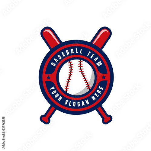 Baseball sport club icon, softball team vector badge. Baseball varsity league or school sport club emblem for tournament or championship game