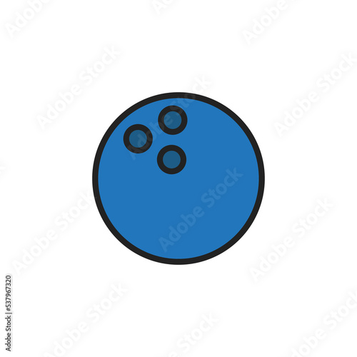 Colorful Bowling Ball Icon Logo Vector