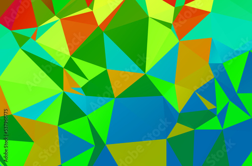 Vector, multicolor geometric background. Triangles, triangulation. Geometric mosaic, colored triangles, application in origami style