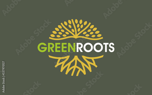 Illustration vector graphic of abstract life root on white background vector logo design template