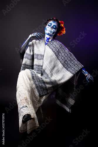 Принти на полотні Catrina Mexicana en día de muertos clave baja