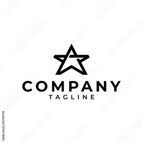 Star shaped monogram logo design on white background