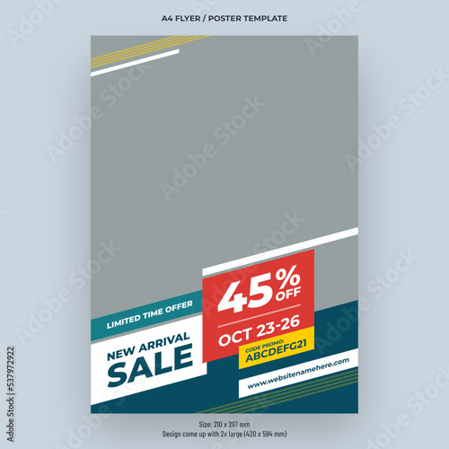 Flyer or poster template design for fashion, new arrival or special offer and sale promotion