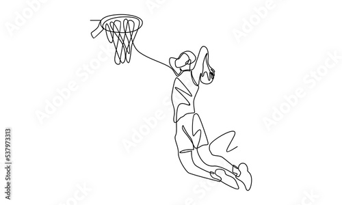 Continuous Line of Basketball Player