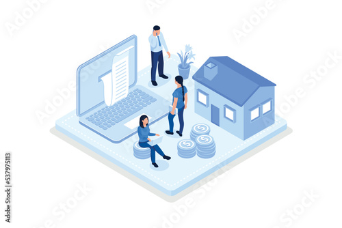 Financial management, Personal finances, loans and debt concept, isometric vector modern illustration