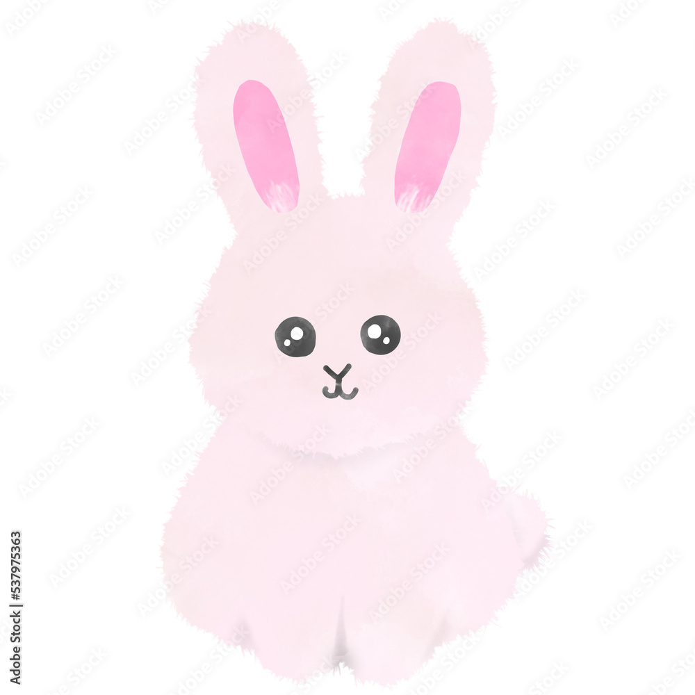 モフモフしたピンク色のうさぎのぬいぐるみ モフモフしたピンク色のうさぎのぬいぐるみ