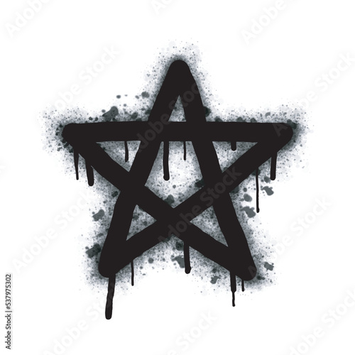 Spray graffiti star symbol painted black on white. Star symbol. isolated on a white background. vector illustration