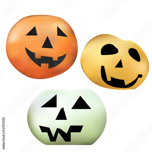 pumpkins on white background,halloween concept